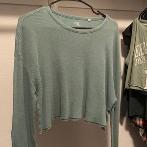 Pacsun waffle knit crop long sleeve